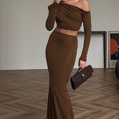 Chic Asymmetric Long Sleeve Dress for Women