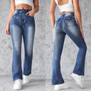 High-Waisted Bootcut Jeans with Stylish Wash