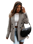 Classic Houndstooth Oversized Blazer for Women