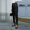 Chic Faux Leather Ladies Pants with Stylish Waistband