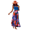Chic Long Lined Skirt with Trendy Graphics