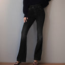 High-Waisted Flared Jeans with Subtle Wash for Women