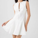 Chic Women's Dress with Knot Accents and Flowing Hem