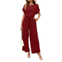 Chic Women's Wide-Leg Jumpsuit with Waist Knot