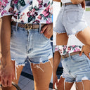 Trendy High-Waisted Destroyed Denim Shorts for Women
