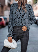 Chic Blouse with Stylish Collar and Bold Animal Print