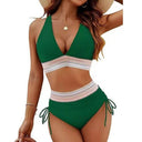 Chic High-Waisted Women's Bikinis with Stylish Accents