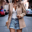 Chic Houndstooth Blazer Jacket for Women