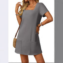 Women's Square Neck Summer Dress with Handy Pockets