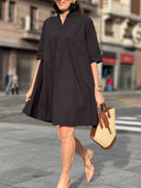 Chic Women's A-Line Shirt Dress