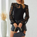 Floral Lace Sleeve Women's Long Sleeve Bodysuit
