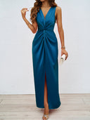 Women's Long Wrap Dress with Flattering Fit