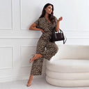 Chic Women's Safari Print Jumpsuit
