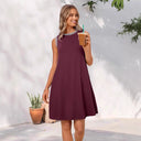 Chic A-Line Dress with Striped Neckline