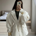 Chic Oversized Blazer Jacket with Belt for Women