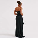 Strapless Women's Maxi Dress with Chic Slit