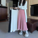 Ruffled Pleated Skirt with Stretchy Waist