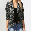 Chic Leopard Print Blazer Jacket for Women