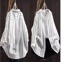 Striped Long Sleeve Blouse with Oversized Fit for Women