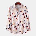 Chic Women's Long Sleeve Blouse with Geometric Print