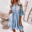 Chic Women's Ruffle Shirt Dress