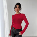 Chic Ruffled Collar Bodysuit with Glitter Accents