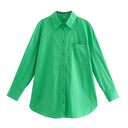 Chic Women's Long Sleeve Blouse in Fine Cotton
