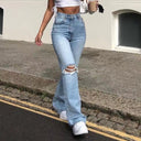 Chic Distressed Flared Jeans for Women