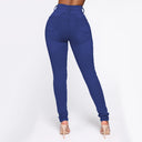Trendy High-Waist Jeans with Chic Distressed Design