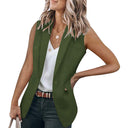 Chic Women's Sleeveless Blazer with Stylish Pockets