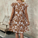 Floral Print Women's Dress with Stylish Cut