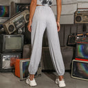 Elastic Waist Women's Pants with Side Pockets