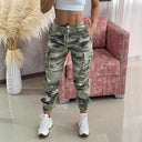 Women's Cargo Pocket Pants with Elastic Waist