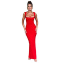 Chic Women's Long Sleeve Bodycon Dress with Square Neckline