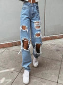 Trendy Distressed Women's Denim Jeans