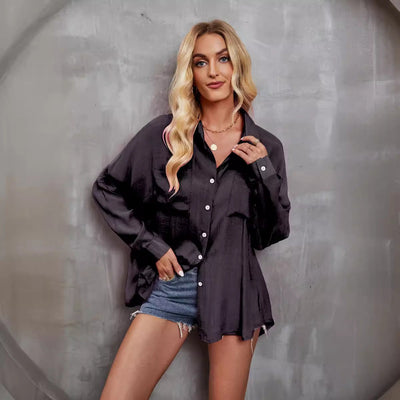 Chic Women's Blouse with Pockets in Airy Fabric