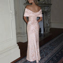 Chic High-Neck Evening Dress with Ruffled Detail