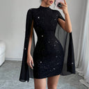 Shimmering Women's Evening Dress with Flowing Sleeves