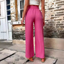Chic Women's Pants with Elastic Waist and Pockets