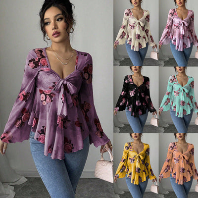 Floral Print Women's Blouse for All Seasons