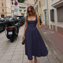 Chic A-Line Maxi Dress with Square Neckline for Women