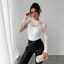 Chic High Collar Lace Top for Women