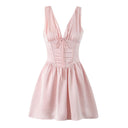 V-Neck Ruffle Cocktail Dress for Women
