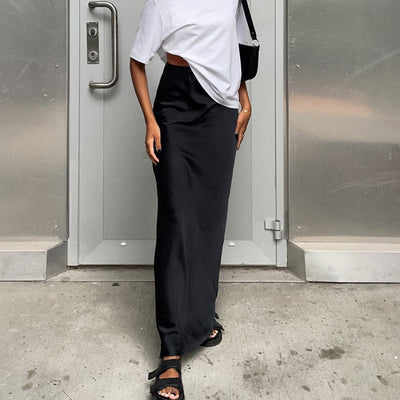 Chic Satin Maxi Skirt for Women