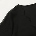 Chic V-Neck Mini Dress with Sheer Sleeves and Gemstone Details