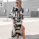 Chic Long Sleeve Dress with Modern Graphic Design