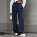 Chic High-Waisted Striped Fabric Pants for Women