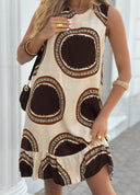 Charming Women's Summer Dress with Ruffle Detail & Vibrant Patterns