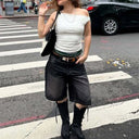 Mid-Rise Women's Denim Shorts for Everyday Wear