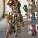 Chic V-Neck Maxi Dress with High Slit